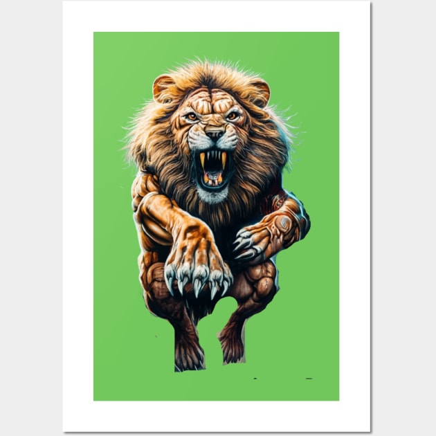 Ferocious Lion Wall Art by masksutopia